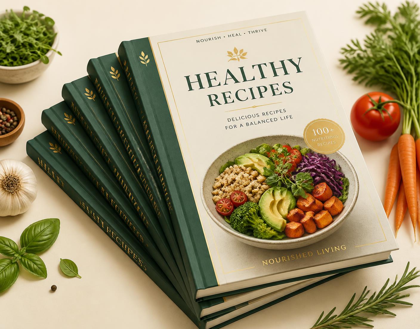 Six doctor-recommended healthy Indian recipe books stacked with fresh vegetables