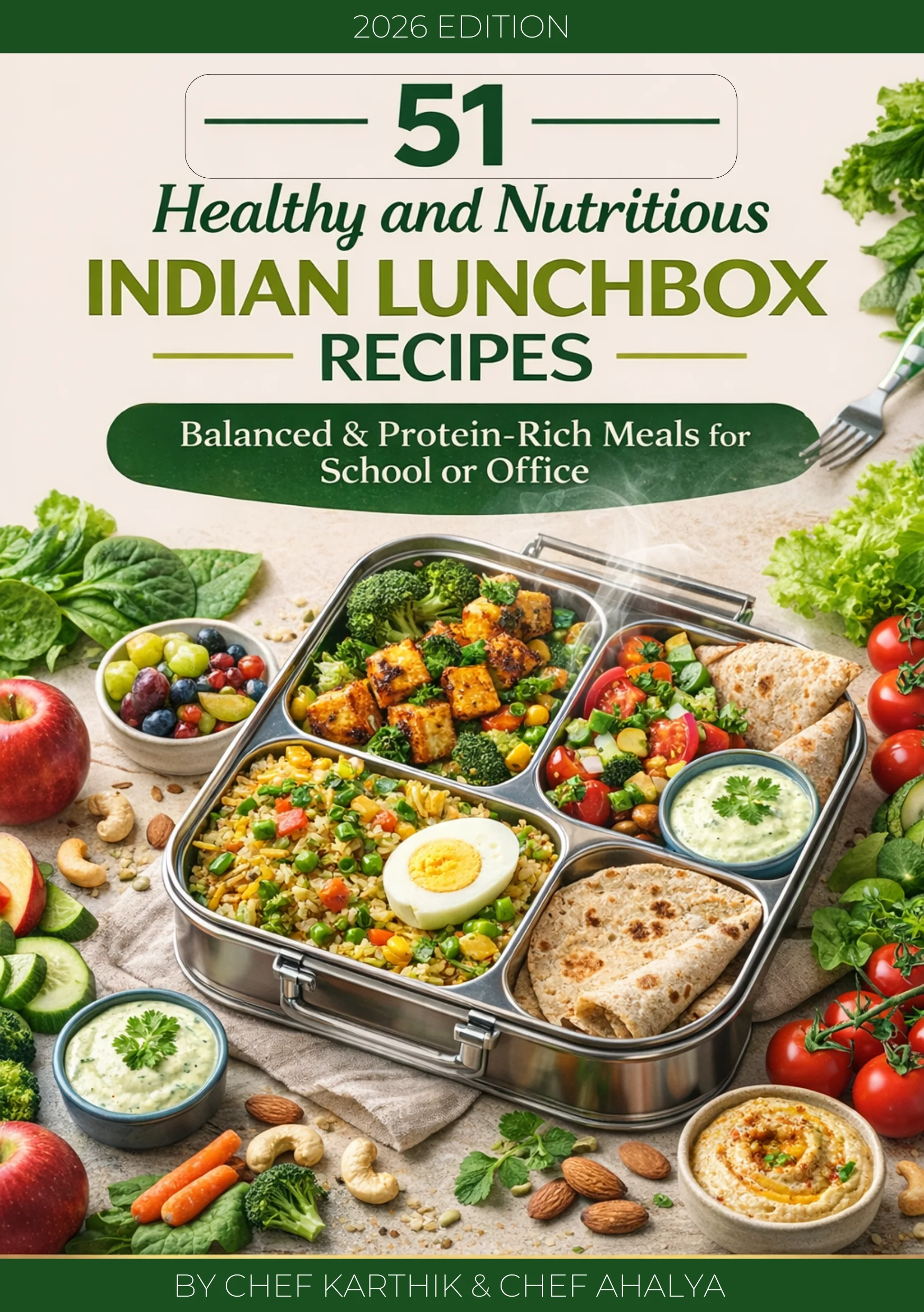 51 Healthy & Nutritious Indian Lunchbox Recipes — book cover