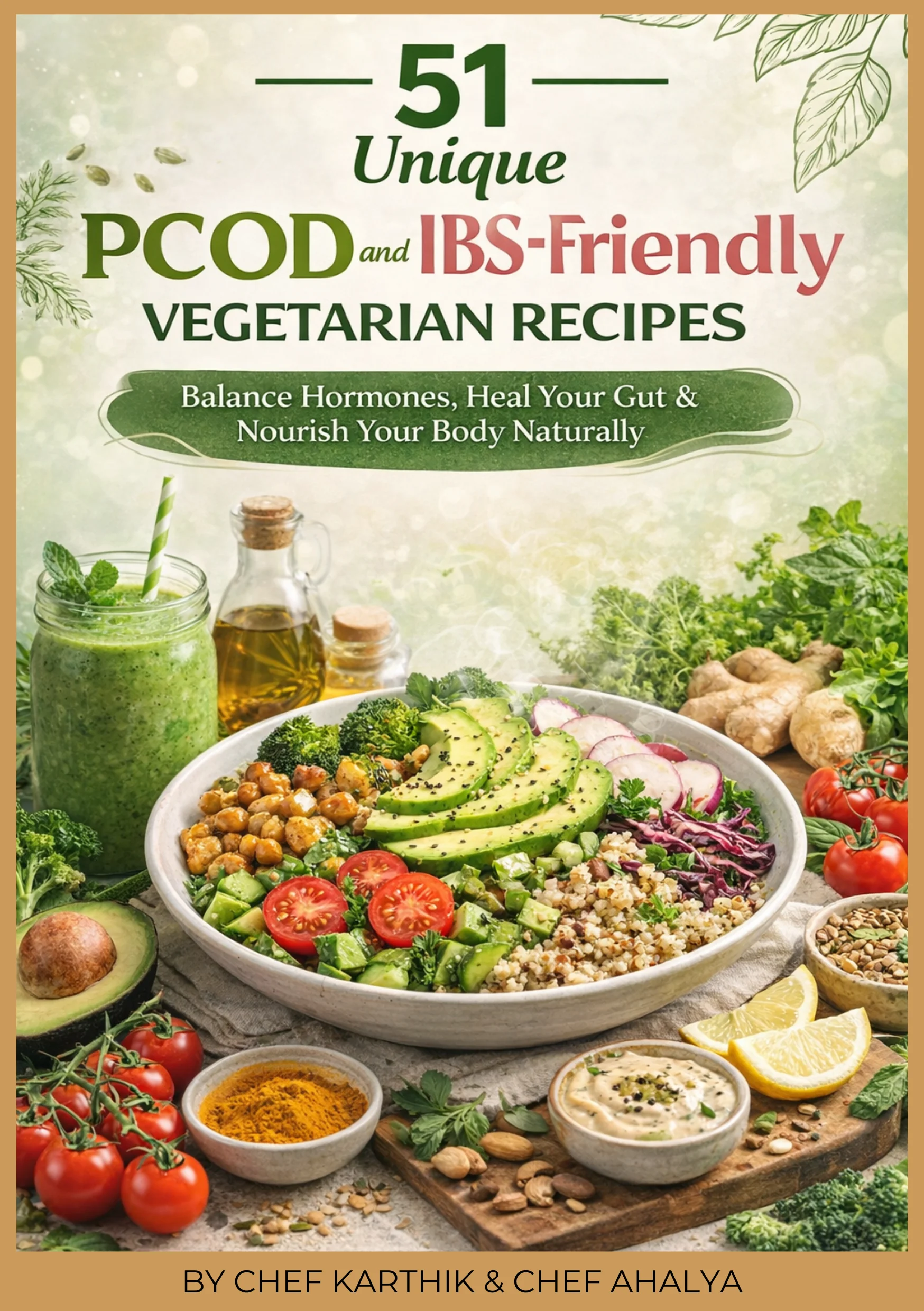 51 Unique PCOD & IBS-Friendly Vegetarian Recipes — book cover